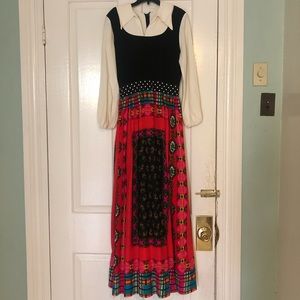 Hippie cottagecore colorful vintage mod dress